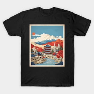 Bucheon South Korea Travel Tourism Retro Vintage Art T-Shirt